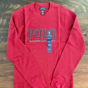 Ralph Lauren Polo Mens Small Long Sleeve Dark  Red Thermal Shirt. NWT